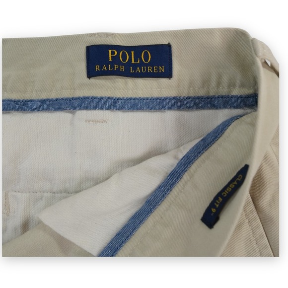 Polo Ralph Lauren Shorts‎ Mens 34 9"  Beige  Chino Stretch Coastal Pony Hit - Picture 3 of 8